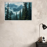Peaceful Pines Framed Poster – A Scenic Gift Idea - White frame - Wooden Framed Posters