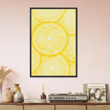 Bright Lemon Wooden Framed Poster for Gifting - Black frame - Wooden Framed Posters