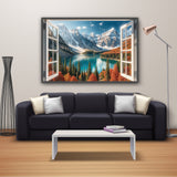 Mountain Escape Through the Window - 24x36 - Framed Posters