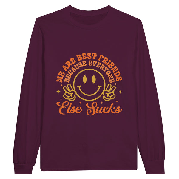 Bold Bonds - 'Best Friends' Long Sleeve Comfort - Maroon - Long Sleeve T-shirts