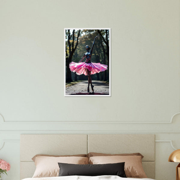 Ballet Reimagined - Iconic Metallic Dance Design - 40x60 cm 16x24″ White frame - Framed Posters