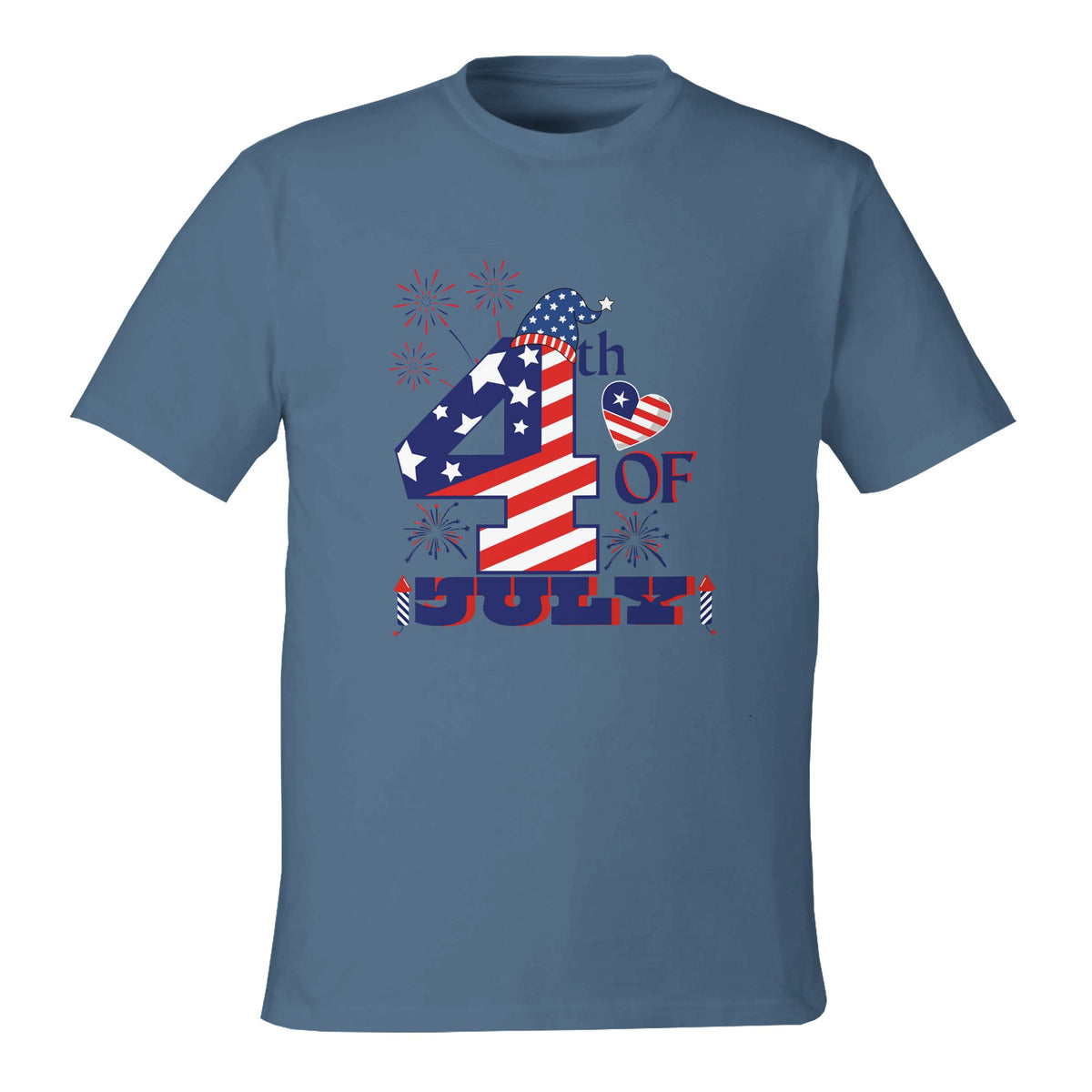 Fourth of July Fireworks Fun - elemental blue - T-shirts