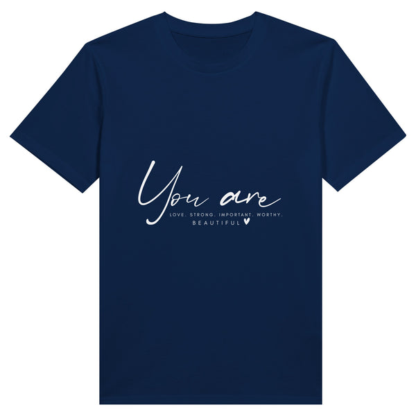 Love Strong - Empowering Message Tee - Navy - Print Material