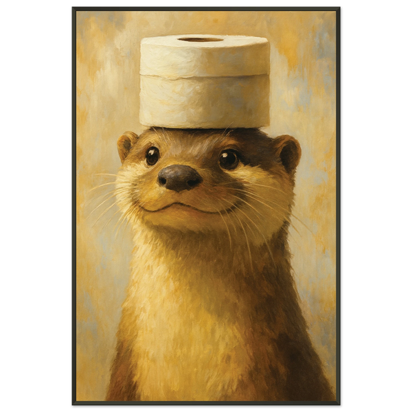 Gift Laughter - Otter Metal Framed Poster with Playful Charm - - Metal Framed Posters