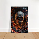 Lava Skull Aluminum Art – A Fiery Gift of Power - - Metal Framed Posters