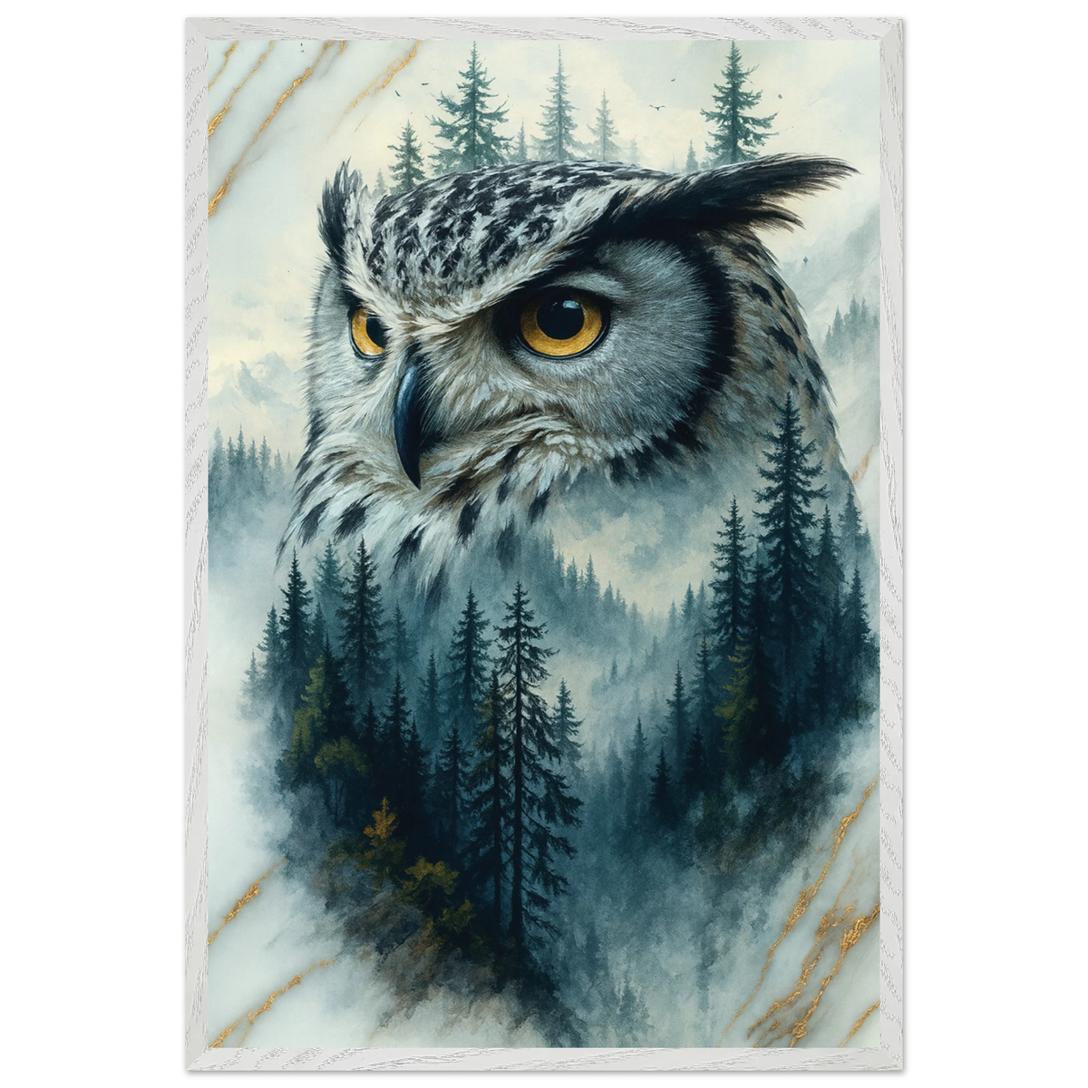 Celebrate Nature with Owl Wooden Framed Poster - Default Title - Wooden Framed Posters