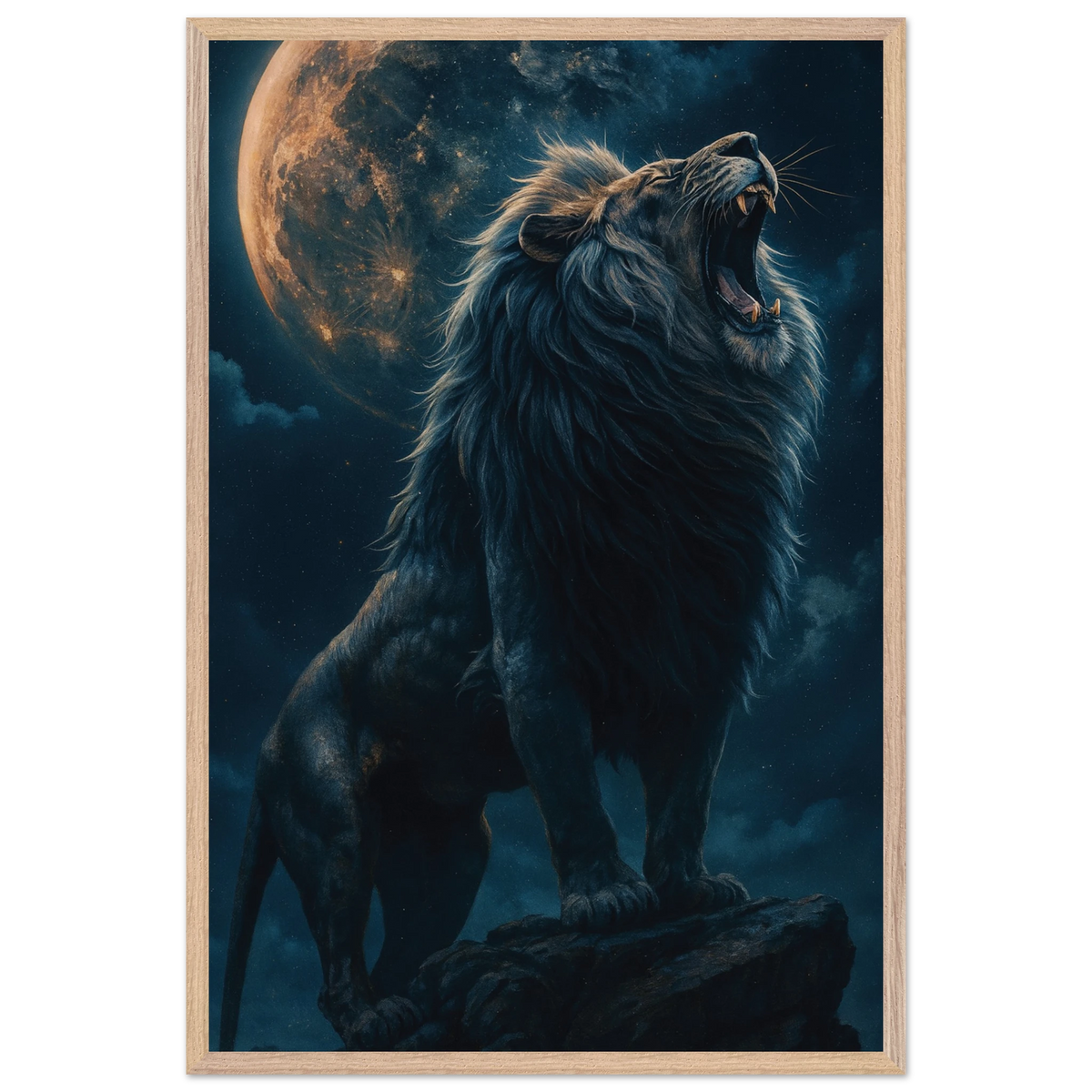 King of the Night – Wooden Framed Poster Gift - Wood frame - Wooden Framed Posters