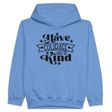 Kindness Courage - Wear Your Heart - Carolina Blue - Kid's Hoodies