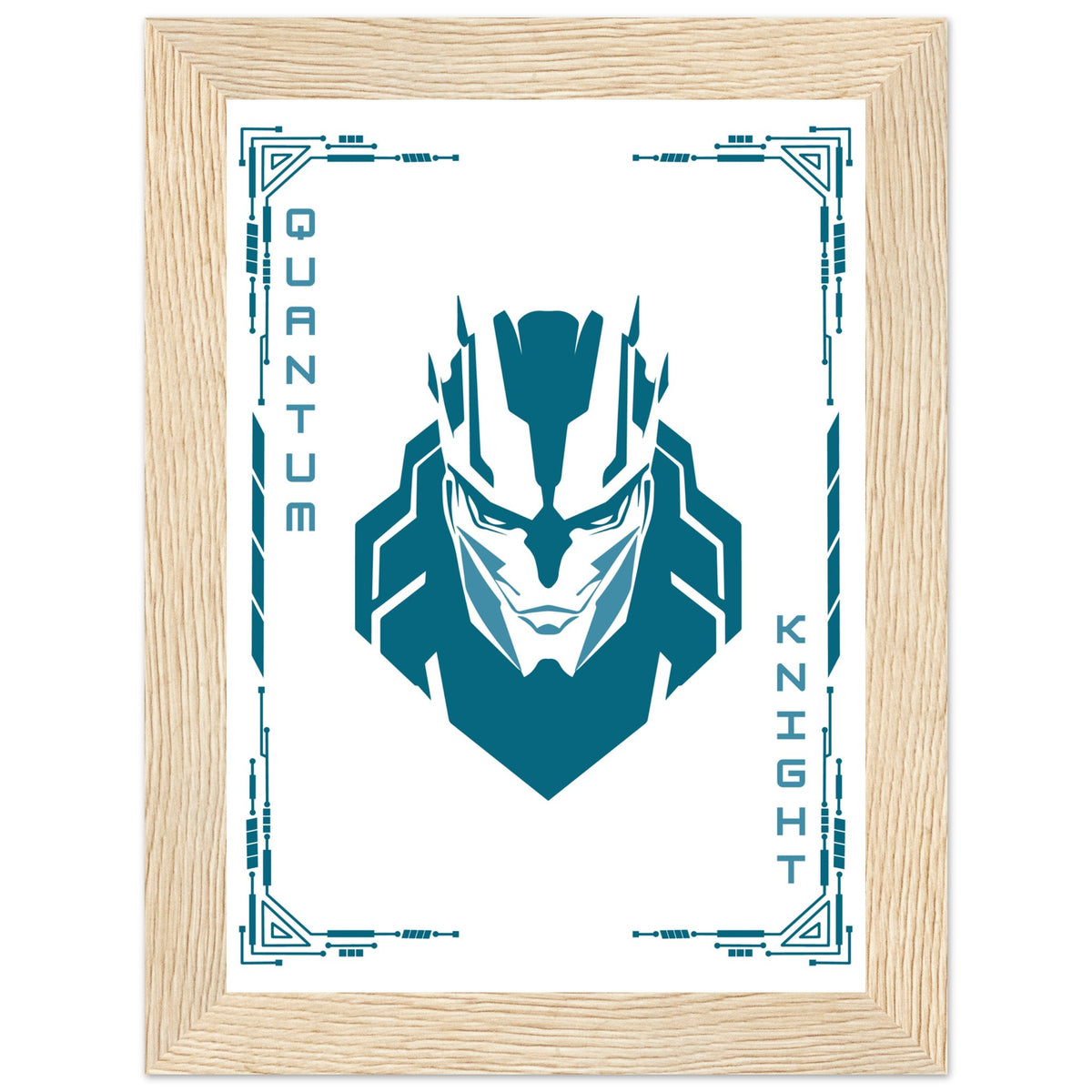 Transform Your Space - "Proton, Neural, Quantum Knights" Poster Set - 13x18 cm 5x7″ Wood frame Quantum Knight - Wooden Framed Posters