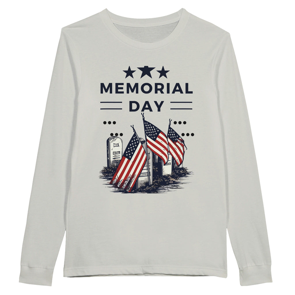 Salute to Heroes - American Flag Memorial Day Shirt - Ash - Long Sleeves T-shirts