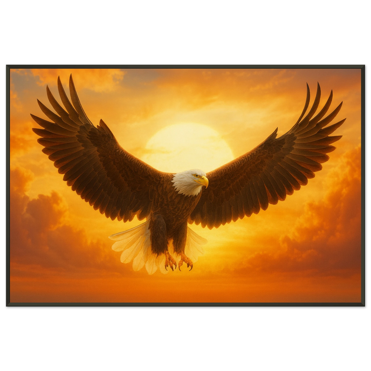 Majestic Eagle at Sunset – Metal Framed Poster - - Metal Framed Posters
