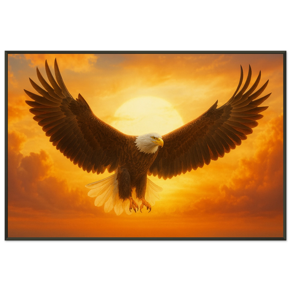 Majestic Eagle at Sunset – Metal Framed Poster - - Metal Framed Posters