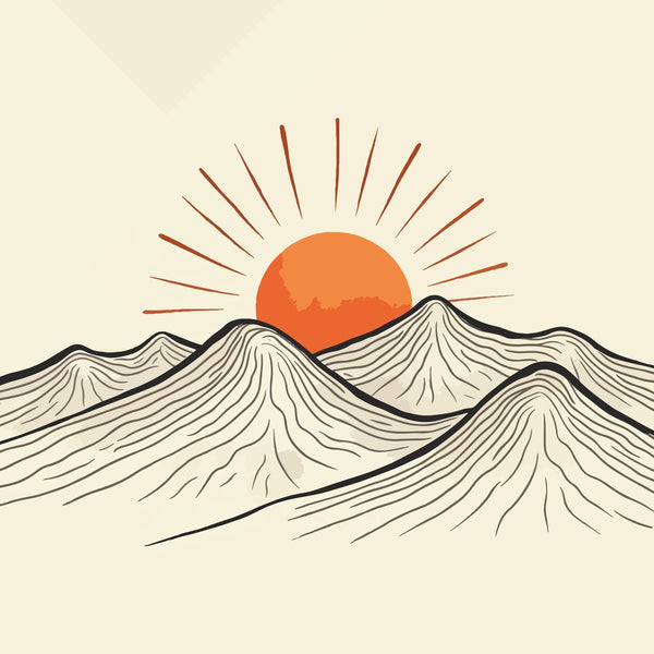 Golden Dawn - Minimalist Mountains - - Framed Posters