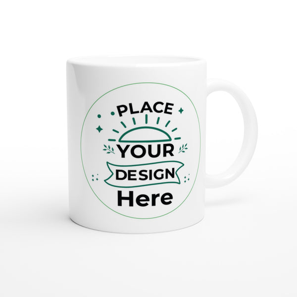 Morning Bliss - Customizable Ceramic Mug with Colored Rim - - Mugs