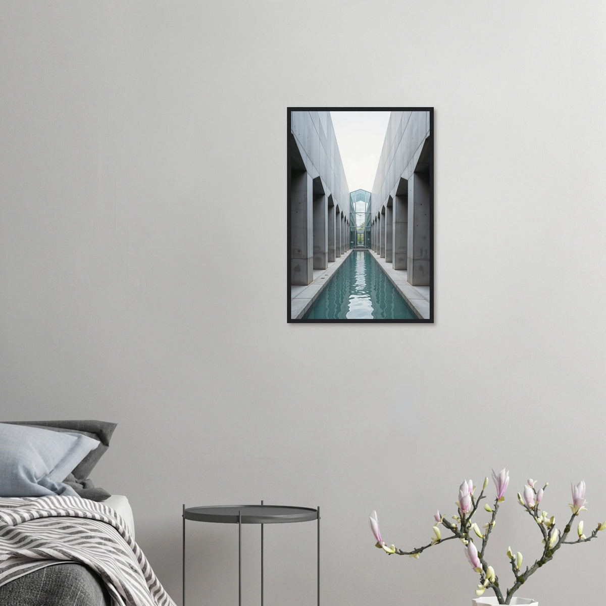Minimalist Corridor - Architectural Serenity Framed Poster - 40x60 cm 16x24″ Black frame - Wooden Framed Posters