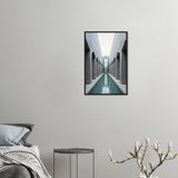 Minimalist Corridor - Architectural Serenity Framed Poster - 40x60 cm 16x24″ Black frame - Wooden Framed Posters