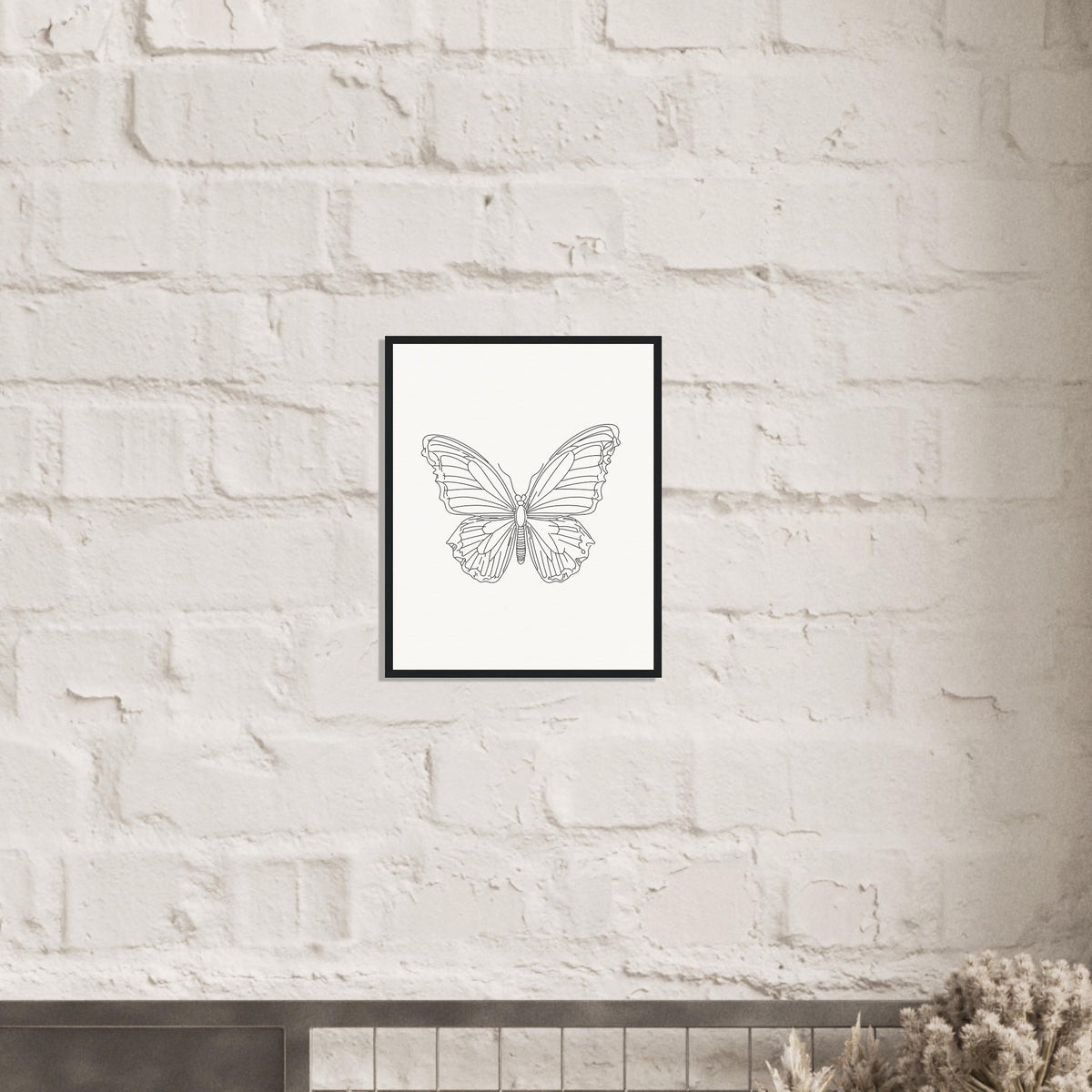 Butterfly Grace - Framed Minimalist Art - - Wooden Framed Posters