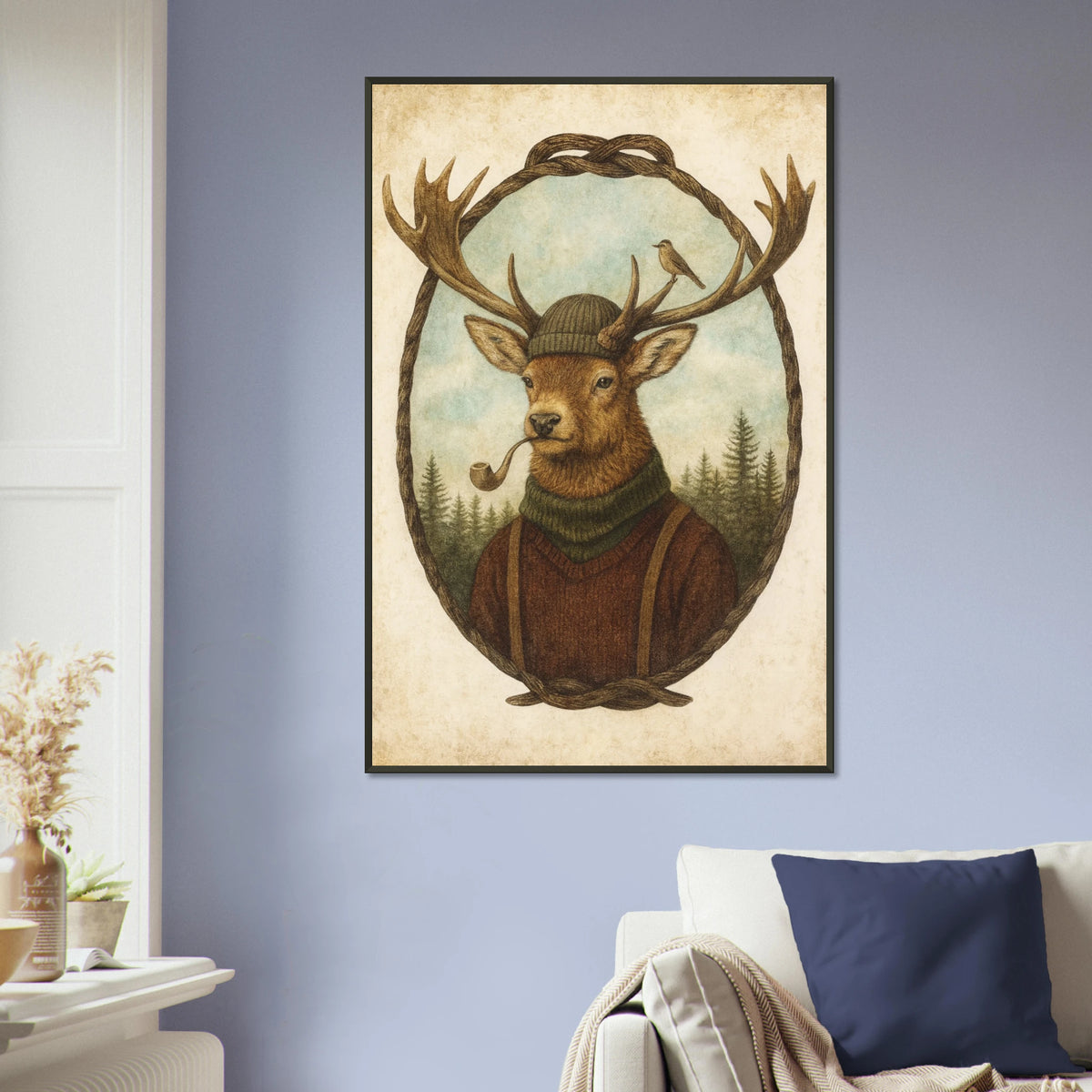 Gift Woodland Whimsy – Deer Portrait Metal Framed Poster - - Metal Framed Posters