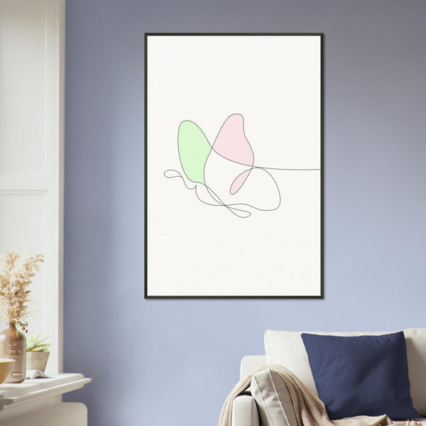 Fluttering Elegance - Minimalist Butterfly - - Metal Framed Posters