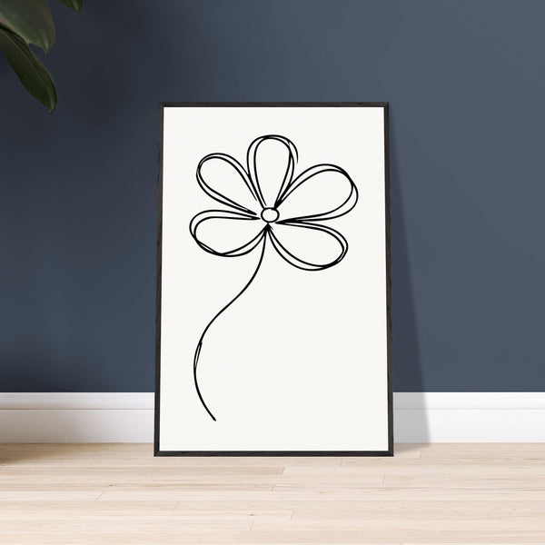 Simplicity in Bloom - Vintage-Inspired Floral Art - - Wooden Framed Posters