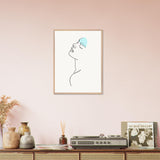 Modern Muse - Abstract Line Art Elegance - 45x60 cm 18x24″ Wood frame - Wooden Framed Posters