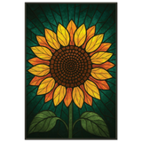 Metal Framed Poster – Radiant Sunflower Glow - - Metal Framed Posters