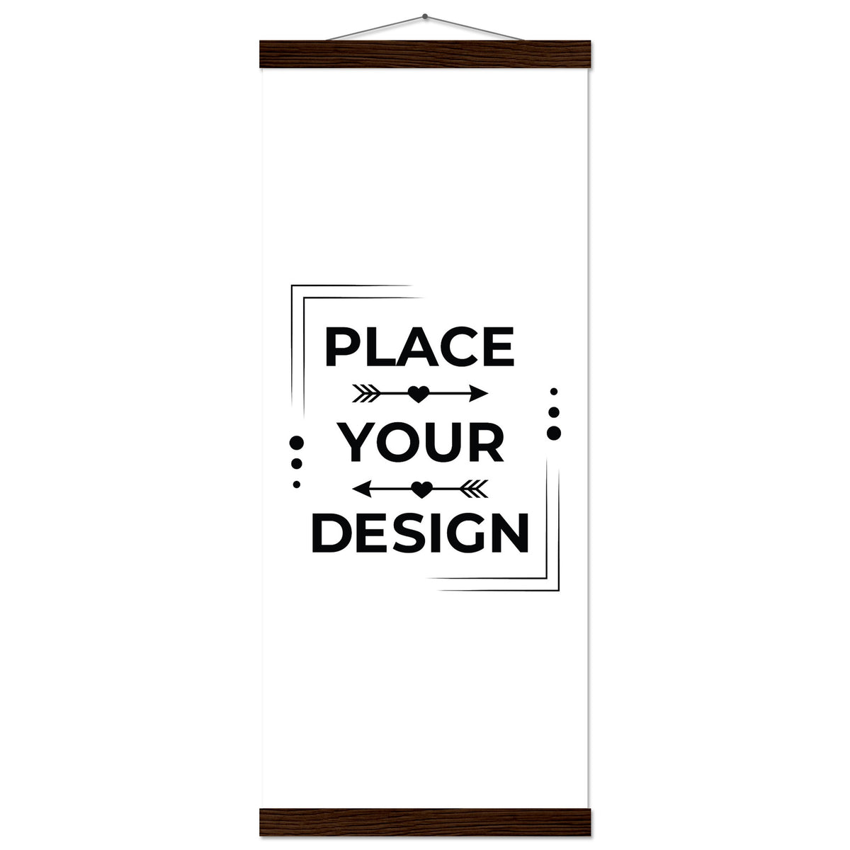 Stunning Art Display - Premium Customizable Poster - 25x60 cm 10x24″ Dark wood wall hanger - Posters With Hanger