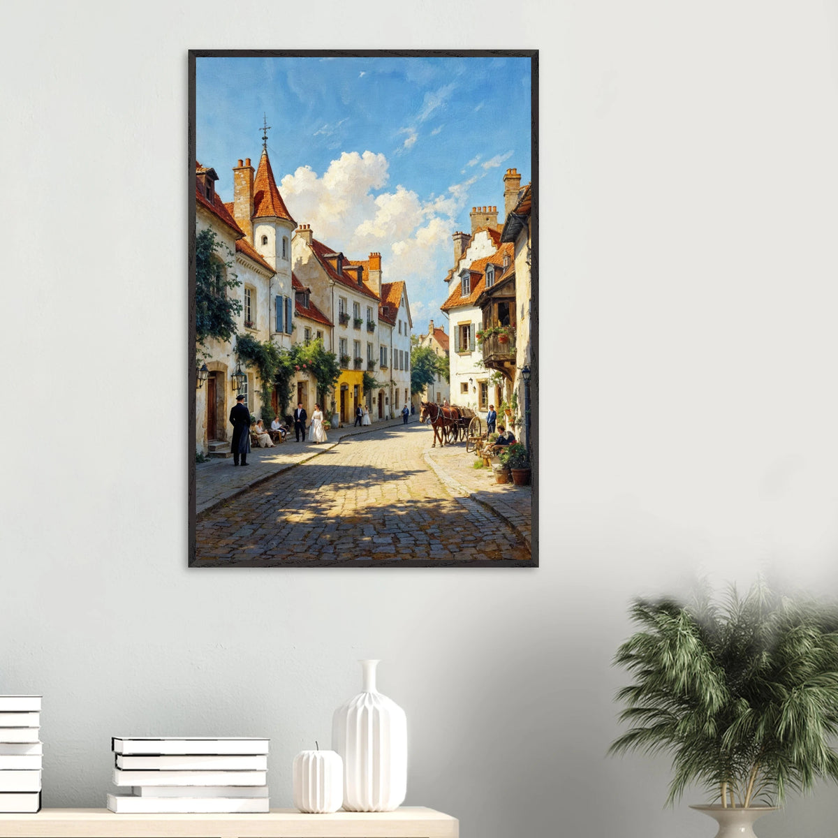 Streets of Nostalgia – Wall Art Gift for Home Lovers - Black frame - Wooden Framed Posters