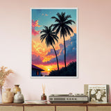 Tropical Sunset Gift Framed Poster - White frame - Wooden Framed Posters