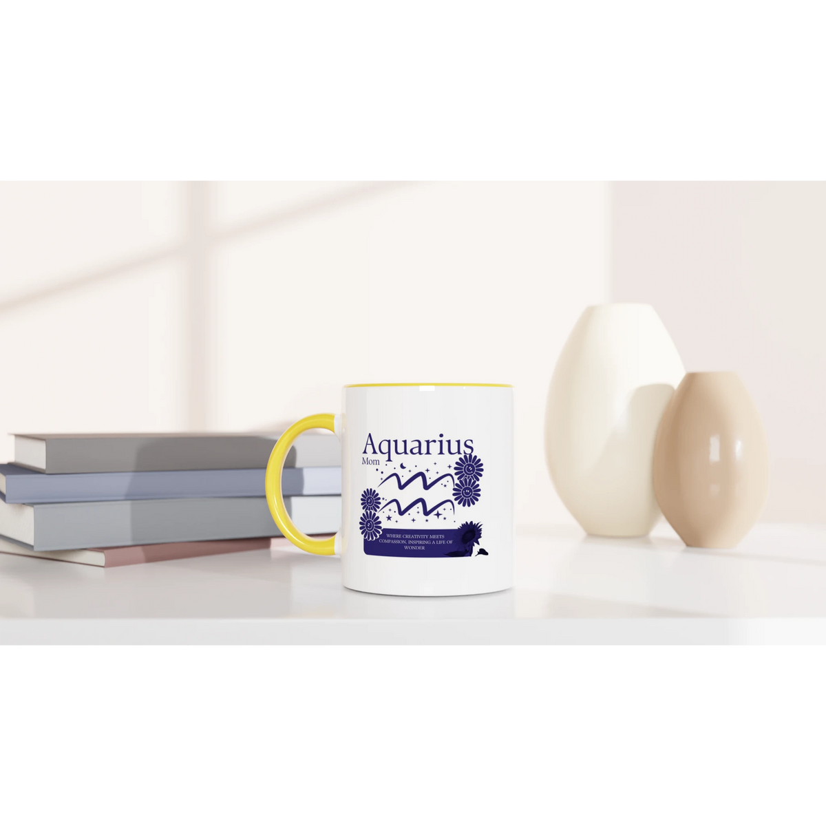 Zodiac Mug with Color – Gift for Star Lovers - Aquarius - Mugs