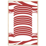 Twist of Elegance - Striking Red & White Art - 60x90 cm 24x36″ Wood frame - Framed Posters