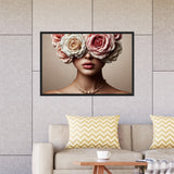 Blossoming Silence - A Rose-Covered Gaze - 20x30 - Framed Posters