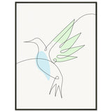 Whispering Wings - Modern Hummingbird Design - 60x80 cm 24x32″ - Metal Framed Posters