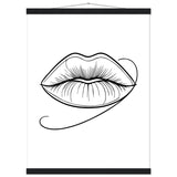 Lips of Expression - Minimalist Art on Premium Poster - 45x60 cm 18x24″ Black wall hanger - Posters With Hanger