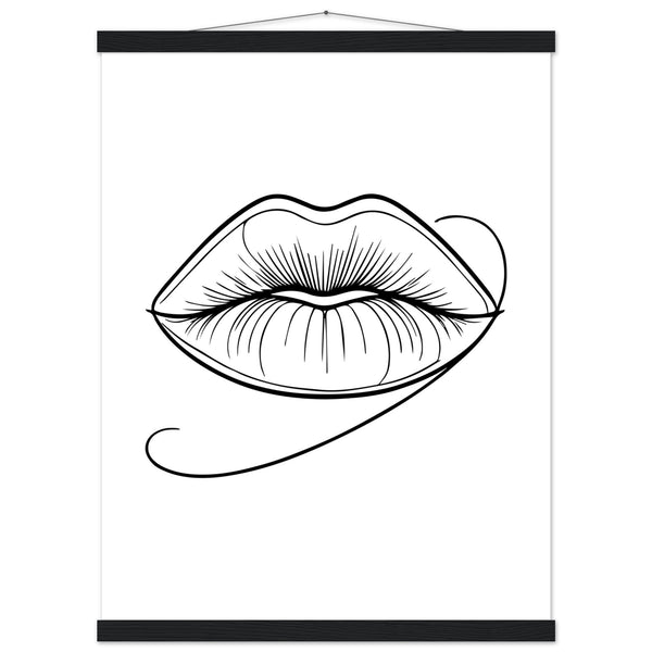 Lips of Expression - Minimalist Art on Premium Poster - 45x60 cm 18x24″ Black wall hanger - Posters With Hanger