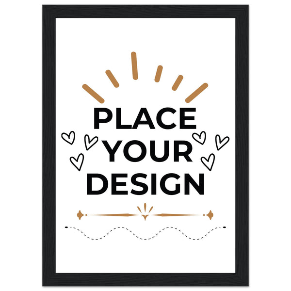 Vivid Decor - Semi-Glossy Customizable Posters with Sturdy Wooden Frames - A4 21x29.7 cm 8x12″ Black frame - Wooden Framed Posters