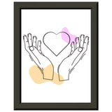 Heartfelt Embrace - Love Line Art Poster - 15x20 cm 6x8″ - Metal Framed Posters