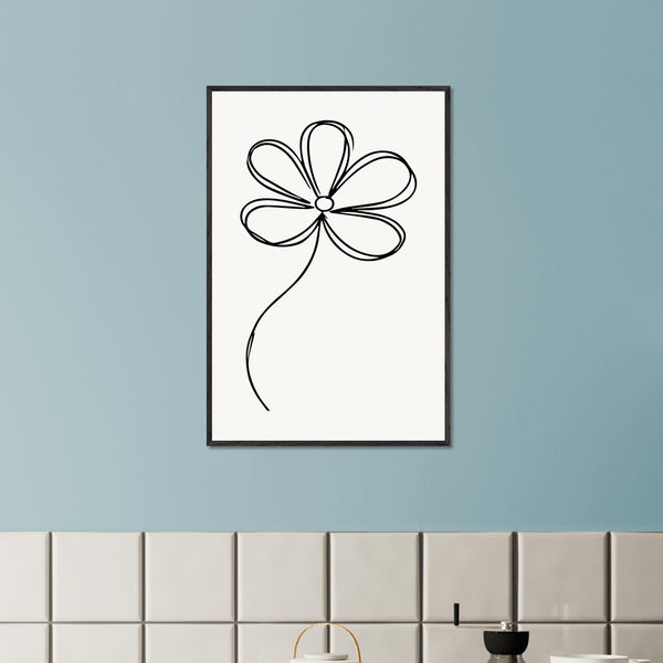 Simplicity in Bloom - Vintage-Inspired Floral Art - - Wooden Framed Posters