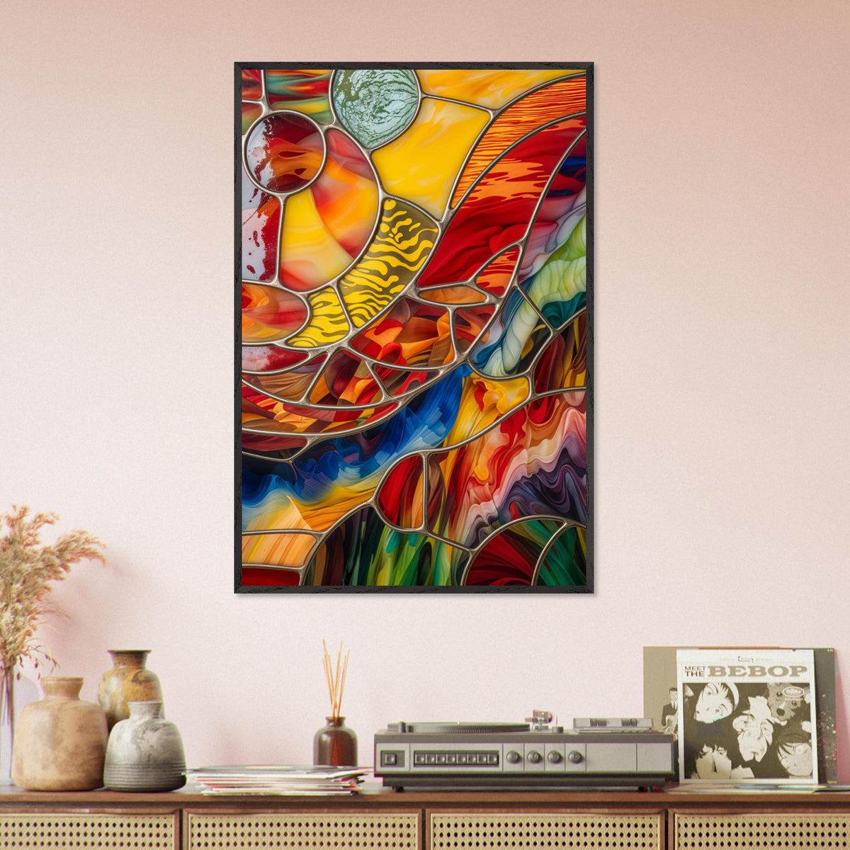 Palette of Emotions - Colorful Elegance in Portrait - Black frame - Framed Posters