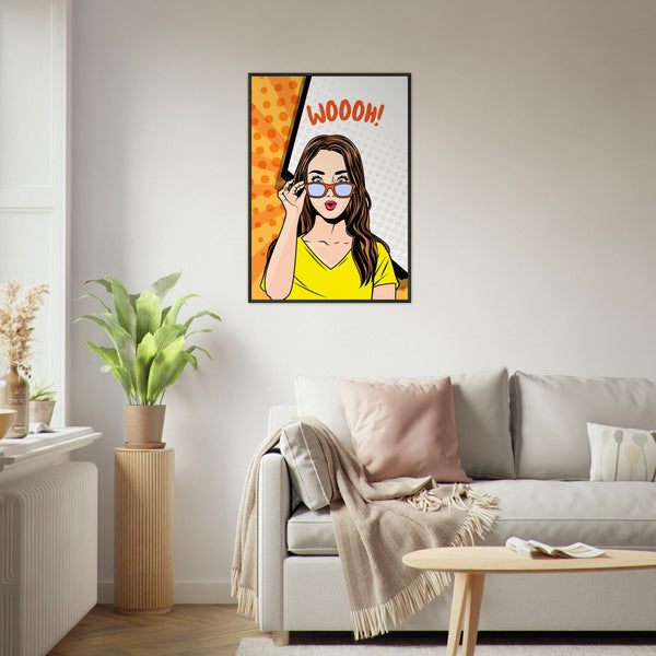 Pop Art Woooh! - Vibrant Comic Expression - - Metal Framed Posters