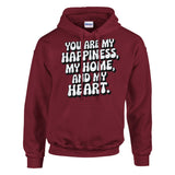 Happiness, Home, and Heart – A Gift for Your Husband - Garnet - Hoodies