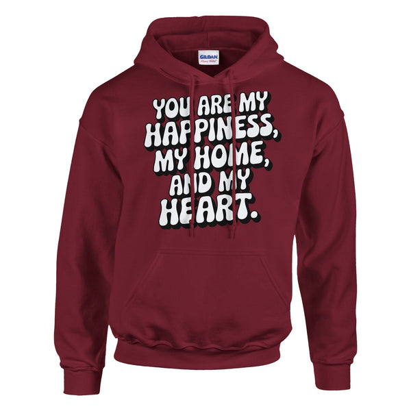 Happiness, Home, and Heart – A Gift for Your Husband - Garnet - Hoodies