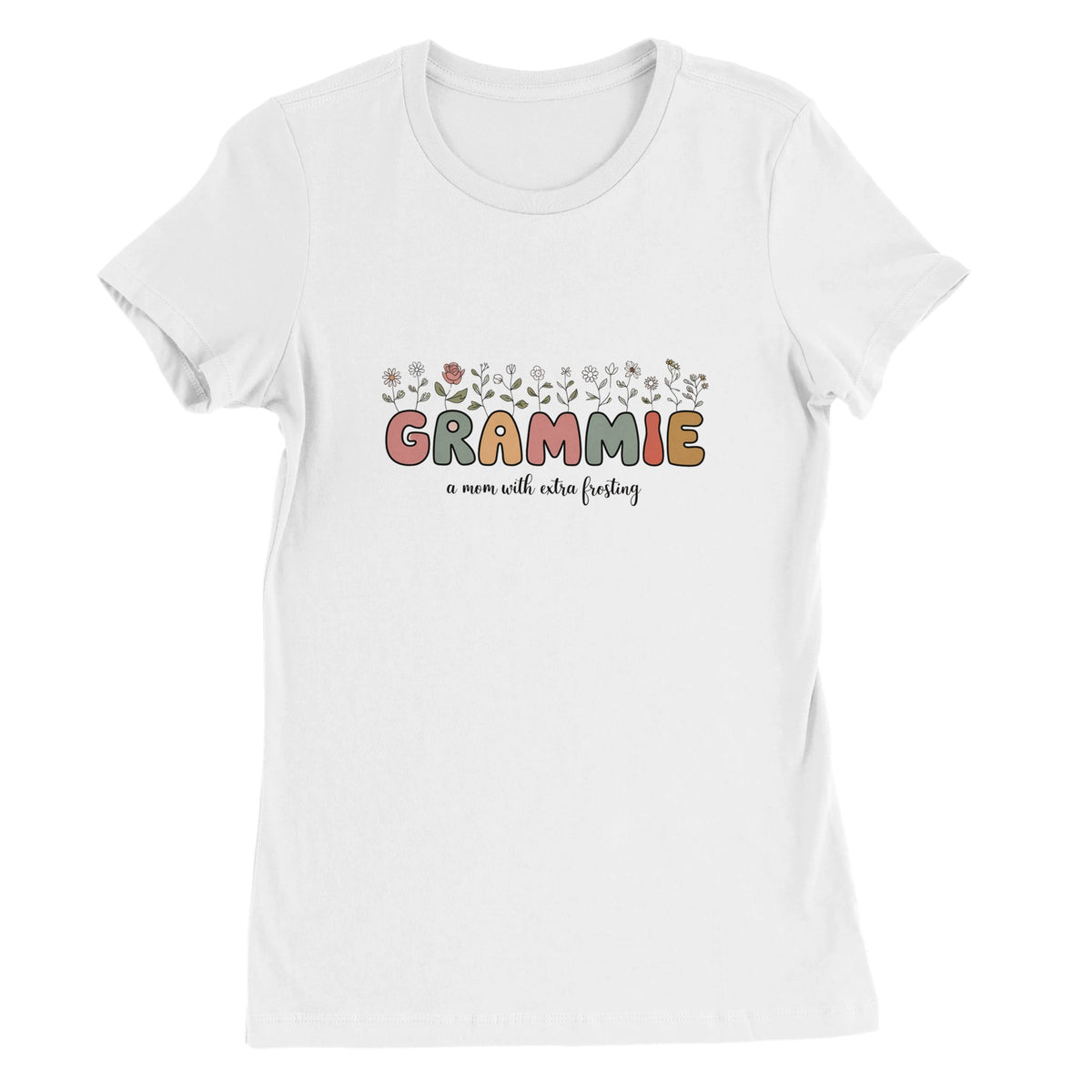 Grammie Floral Tee – Gift for Grandma - White - T-Shirt