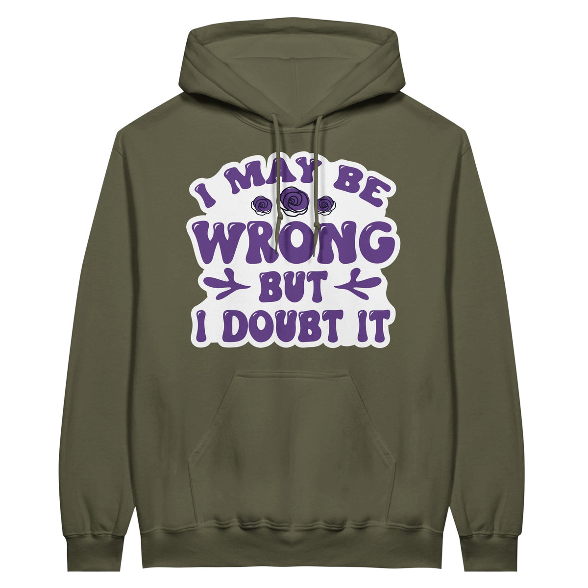 Doubtful Certainty - A Thoughtful Blend of Confidence and Reflection - Military Green - Hoodies