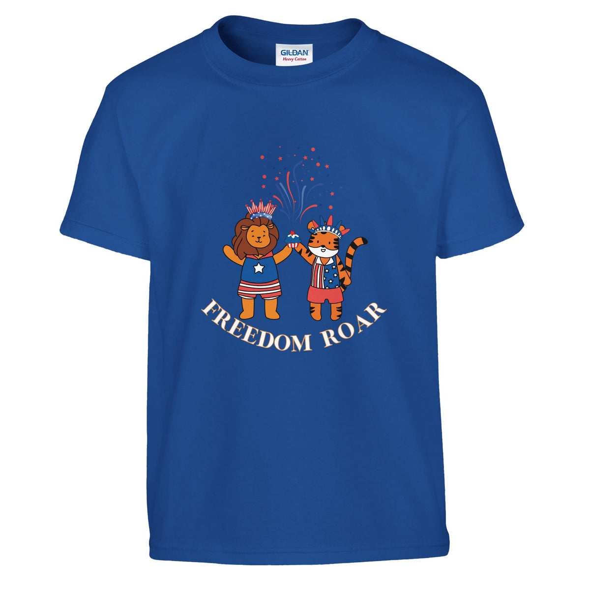 Patriotic Animal Friends Celebration - Royal - T-Shirts