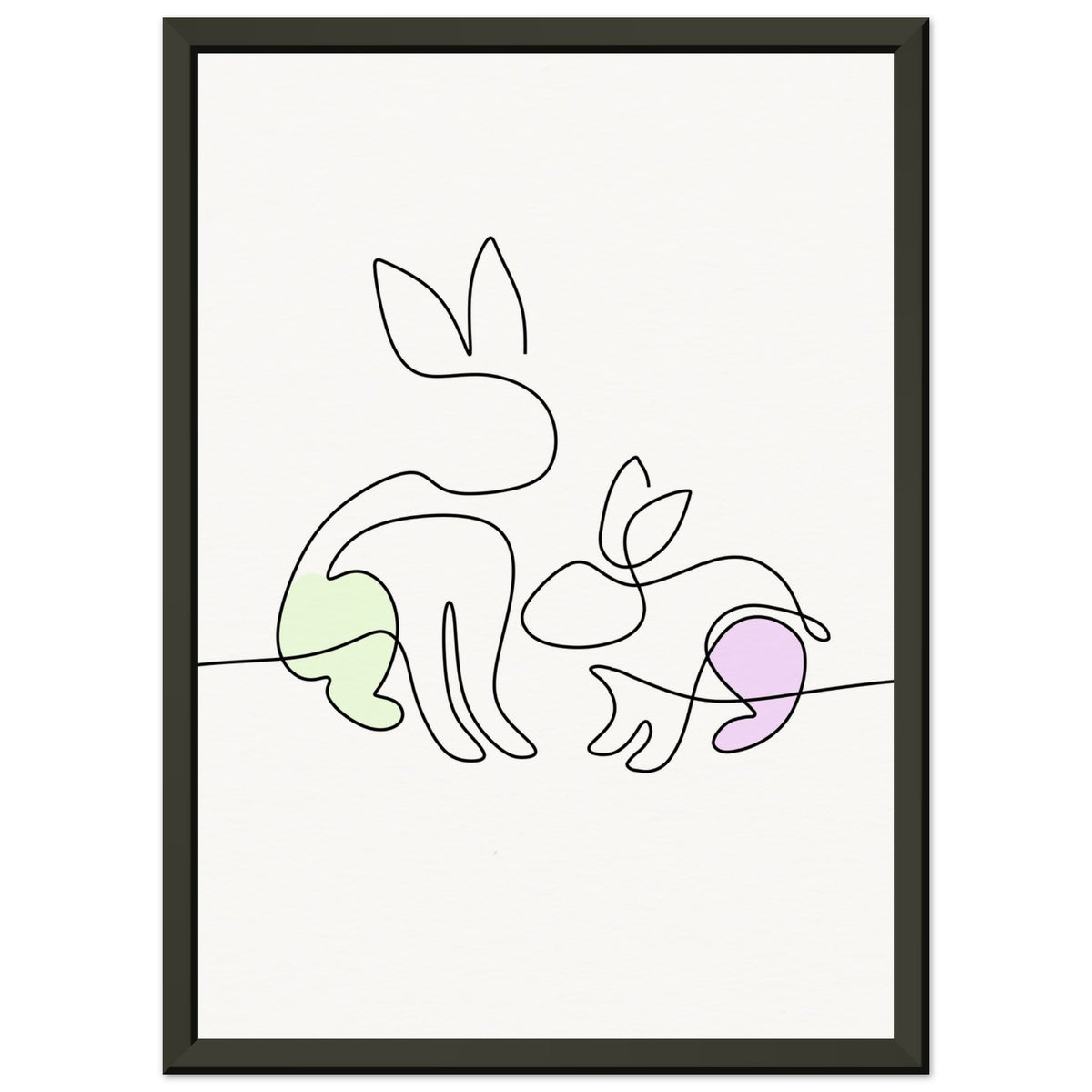 Bunny Bond - Minimalist Elegance - A4 21x29.7 cm 8x12″ - Metal Framed Posters