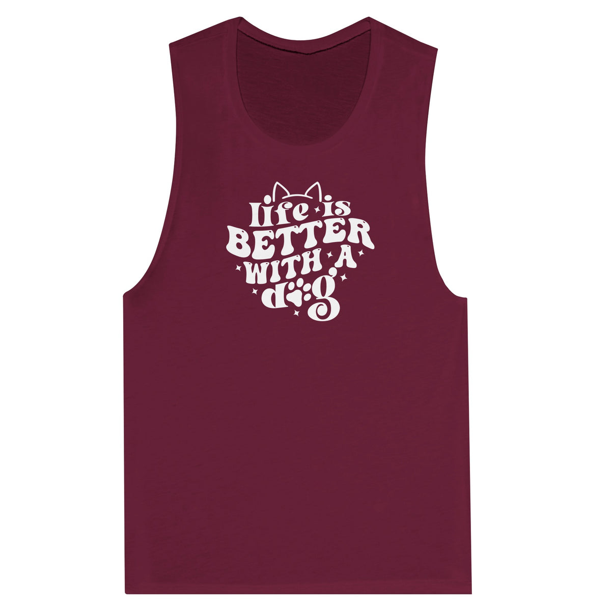 Pawsitive Vibes - Better Together with a Dog - Maroon - Print Material