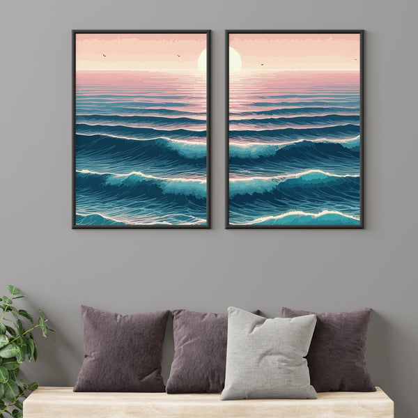 Ocean's Embrace at Sunset - 20x30 - Framed Posters