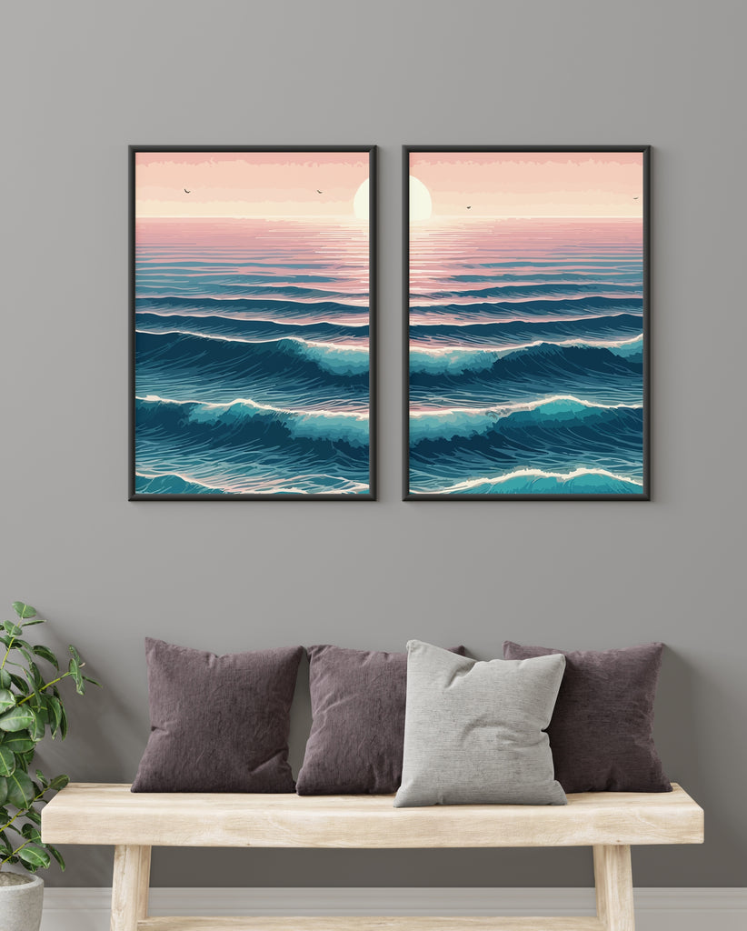 Ocean's Embrace at Sunset - 20x30 - Framed Posters