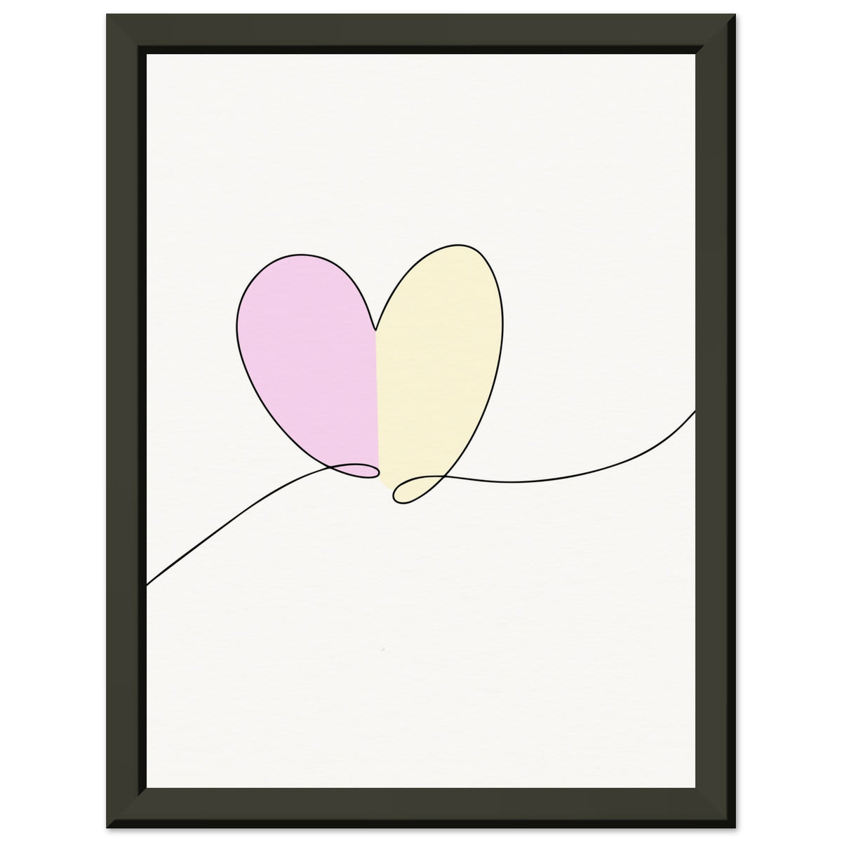 Heartfelt Harmony - Minimalist Love - 15x20 cm 6x8″ - Metal Framed Posters